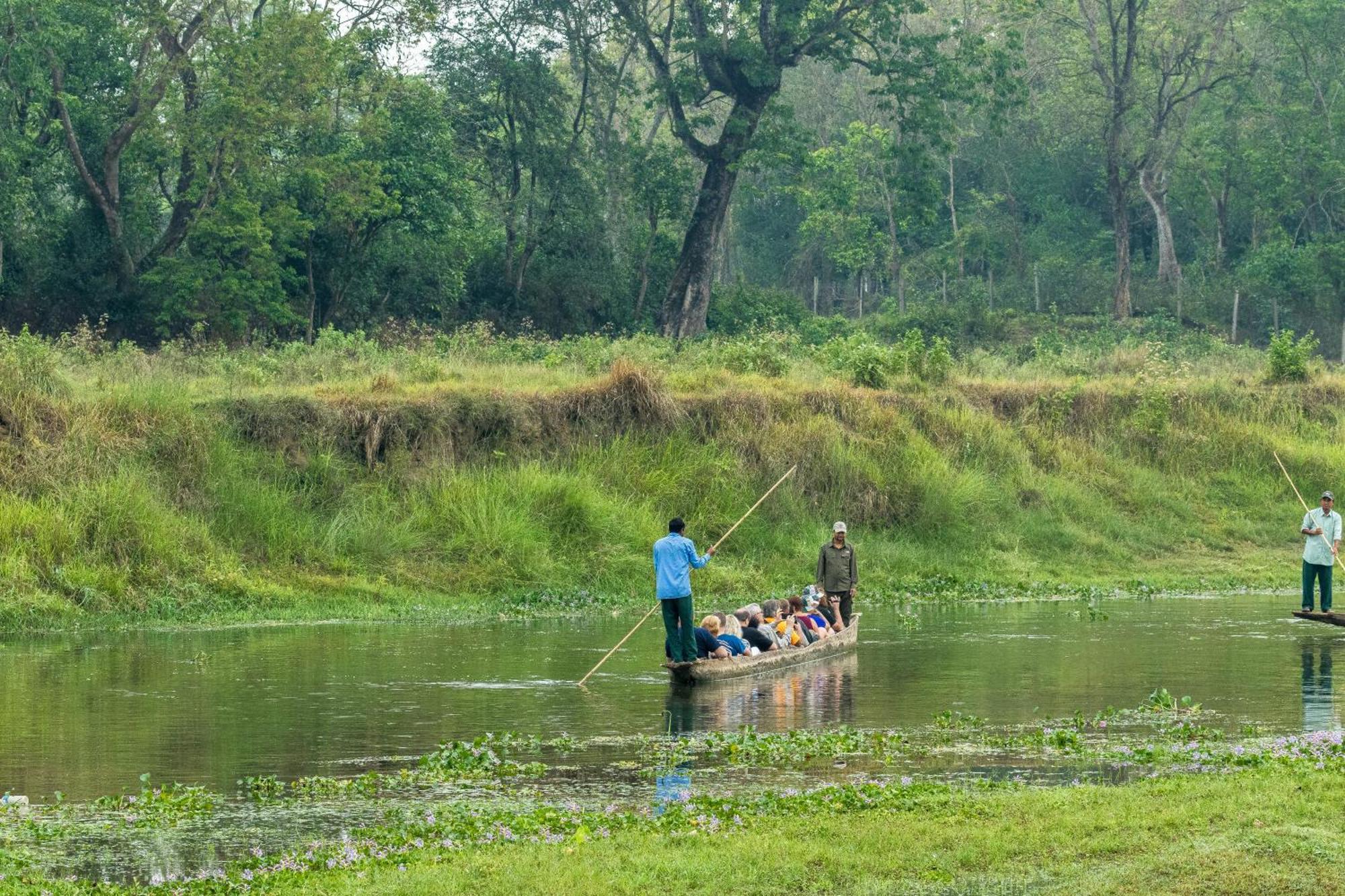 Hotel Riverside With Swimming Pool Sauraha Esterno foto